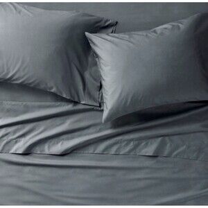 King 400 Thread Count Percale Sheet Set Mineral Blue - Casaluna NEW
